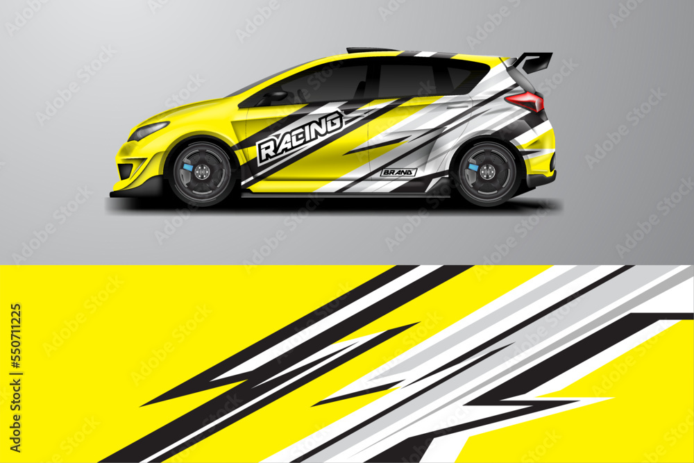 Car wrap racing stripes background vector