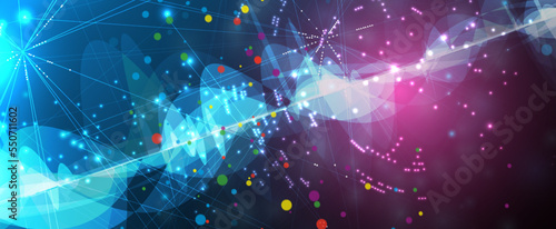 Quantum processing. Deep learning artificial intelligence. Future new technology  for business or science presentation