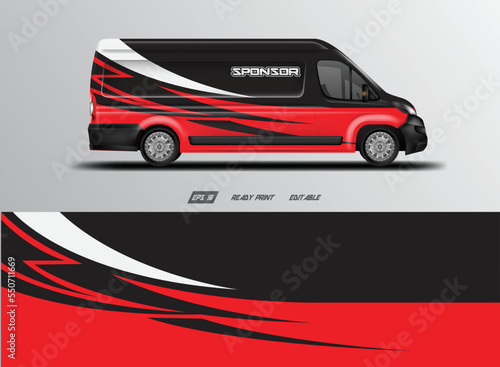 Car wrap design  vector, livery background for van