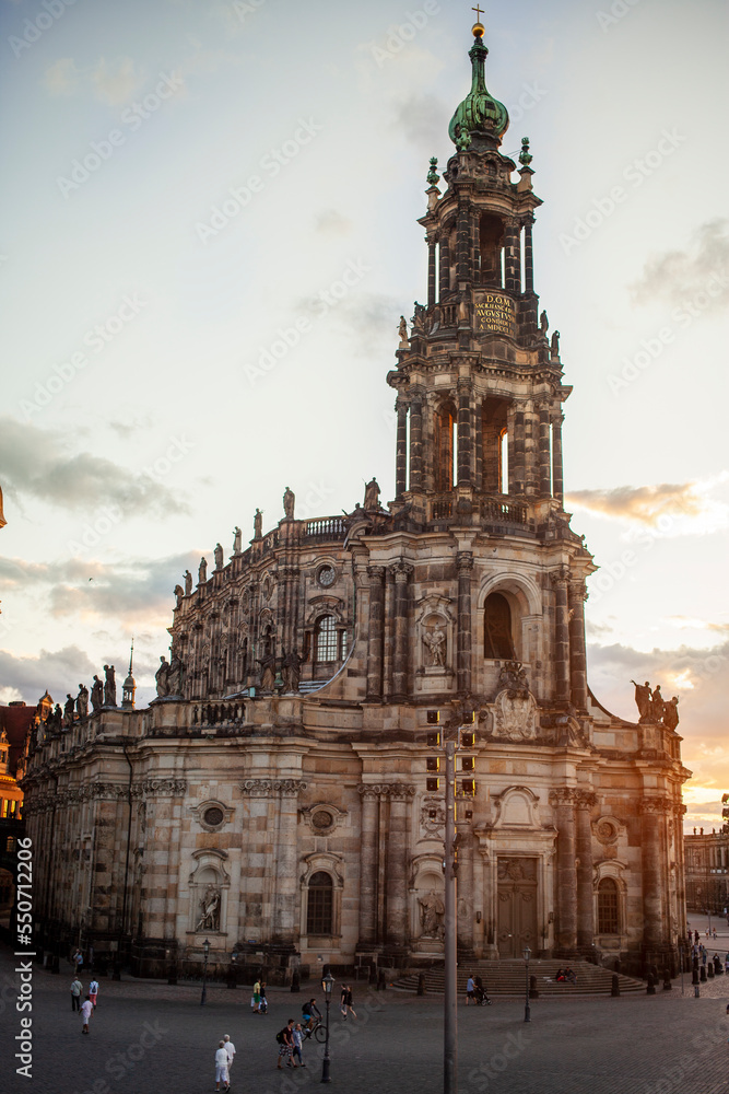 A church in Dresden. Old churches and medieval architecture. Dresden, Germany
