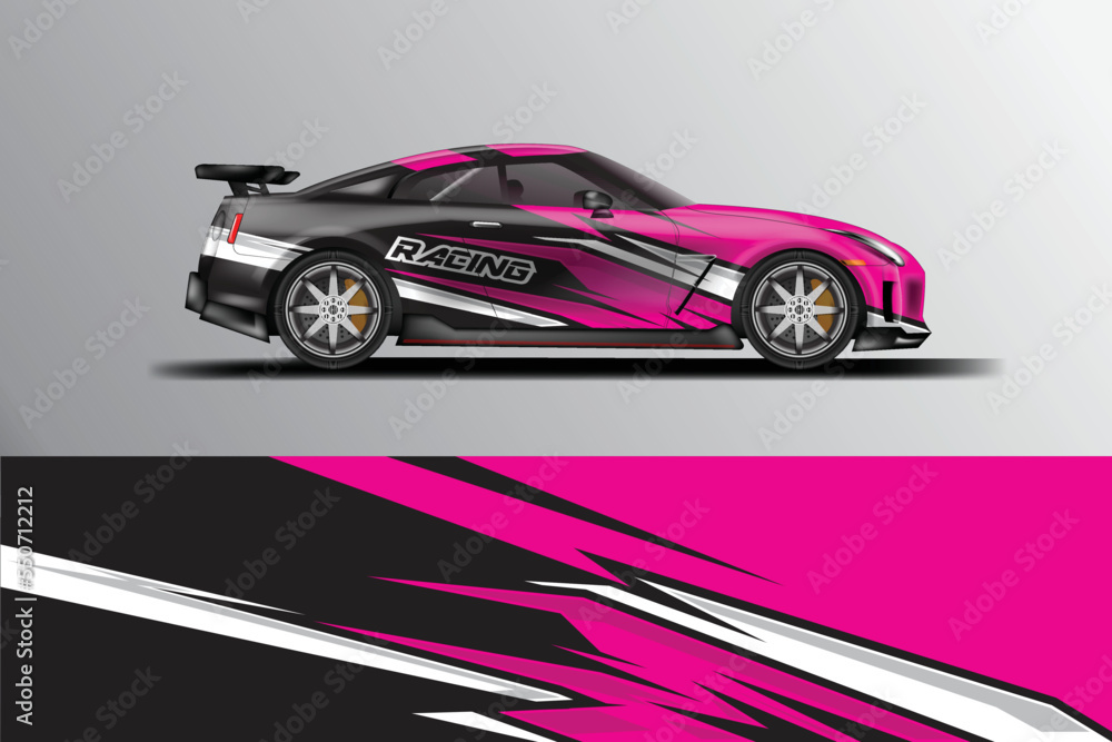 Car wrap racing stripes background vector