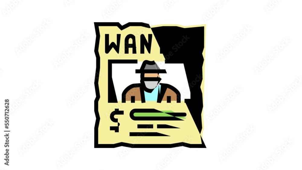 wanted poster color icon animation wanted poster color icon animation