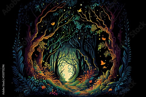 magical enchanted forest art