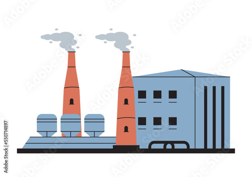 industry plant with smoking chimneys