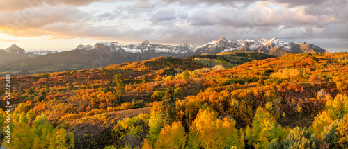 Autumn sunrise at Dallas Divide overlook between Ridgway and Telluride - Rocky Mountains - Colorado