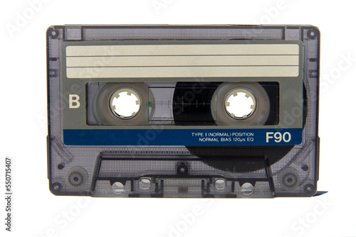vintage tape recorder audio cassette isolated on a white background