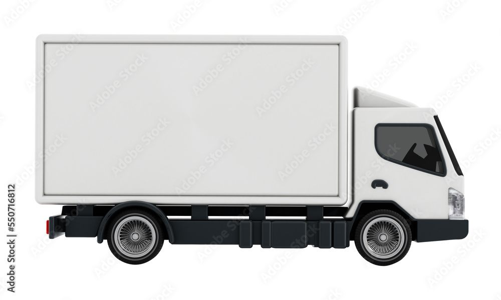 White delivery truck on transparent background. White delivery truck on transparent background.