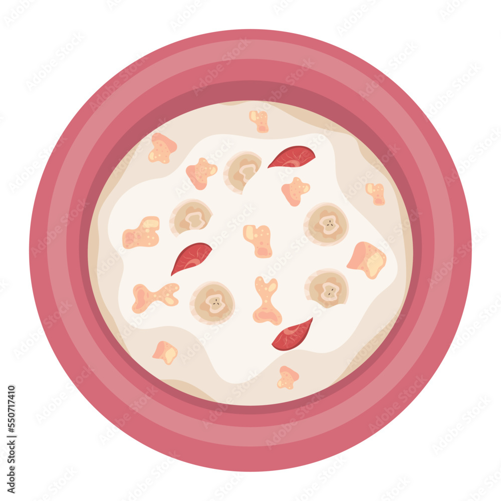 milk with cereal and fruits milk with cereal and fruits