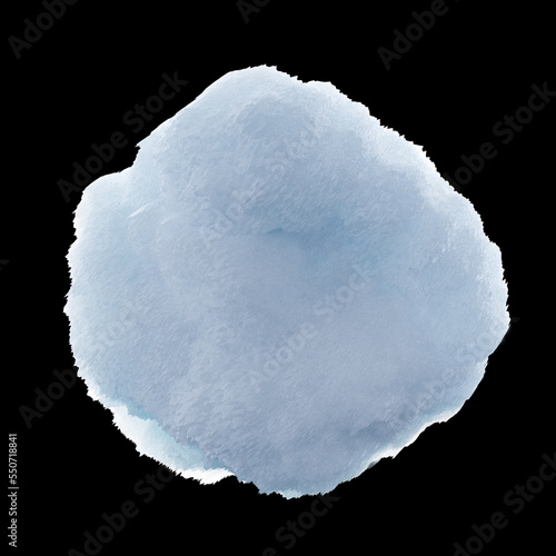 Fotografie 3d rendering. Snowball or hailstone on a black background.