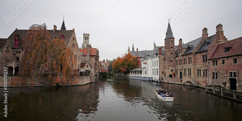 Tourists sightseeing in Brugge, Belgium