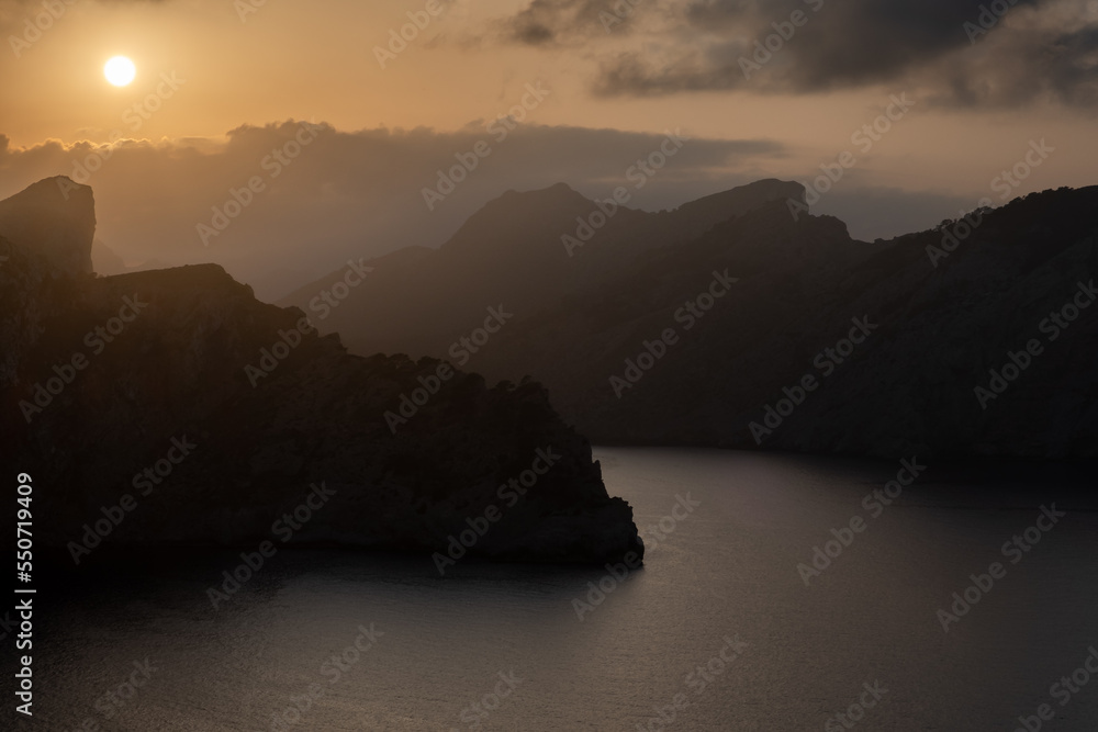 Fototapeta premium Beautiful landscape at sunset in Mallorca