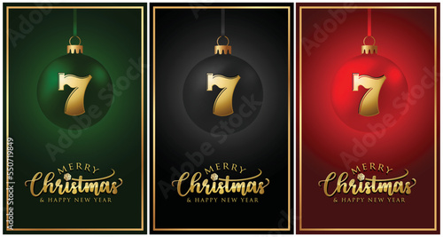 Casino Christmas balls - Greeting Cards - Merry Christmas Happy New Year - 777 Slot Gambling