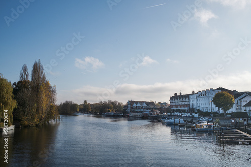 house and restaurant next to River Thames in Henley-on-Thames, United Kingdom, Europe