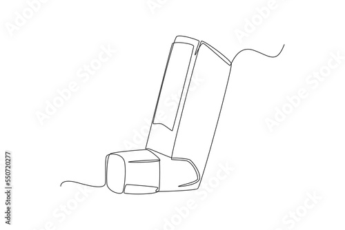 Single one line drawing an inhaler. Medical equipment concept. Continuous line draw design graphic vector illustration.