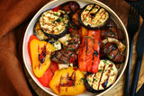 Grilled vegetables on a plate. Healthy food.