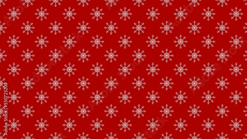 Christmas background, red with white snowflakes. 