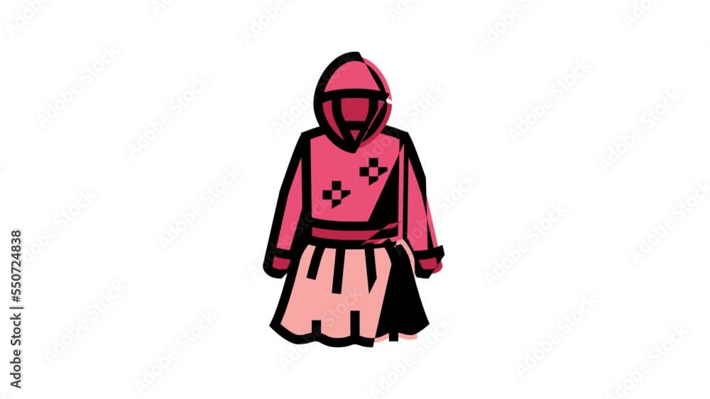 sweater dress tulle skirt girl baby cloth color icon animation sweater dress tulle skirt girl baby cloth color icon animation