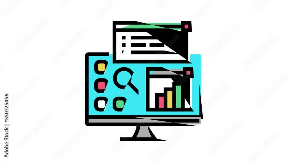 desktop applications color icon animation desktop applications color icon animation