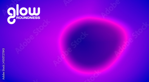 Glow roundness. Luminous purple irregular circle on dark blue background