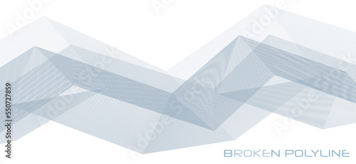 Grey broken polyline with sharp edges and moire effect