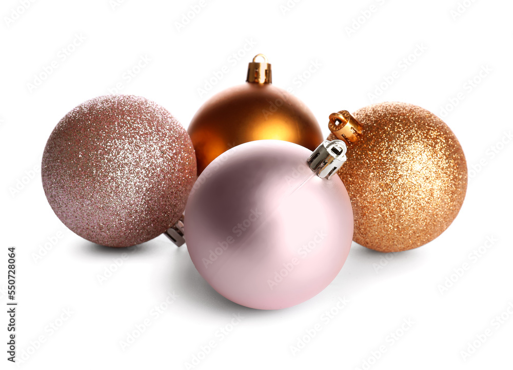 Heap of beautiful Christmas balls isolated on white background Heap of beautiful Christmas balls isolated on white background
