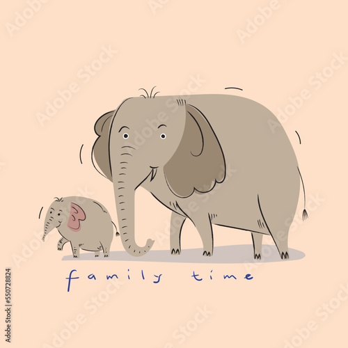 Cute funny elephant cartoon animal icon character vector illustration.