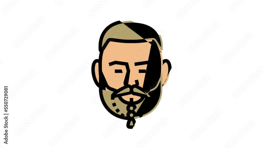braided beard hair style color icon animation braided beard hair style color icon animation