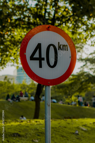 Maximum speed allowed sign