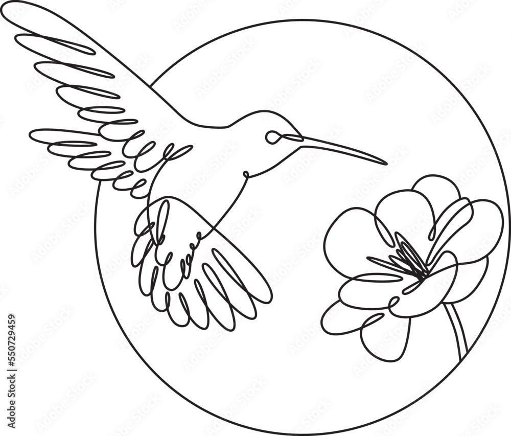 Minimalistic single line vector bird fly with flower Minimalistic single line vector bird fly with flower