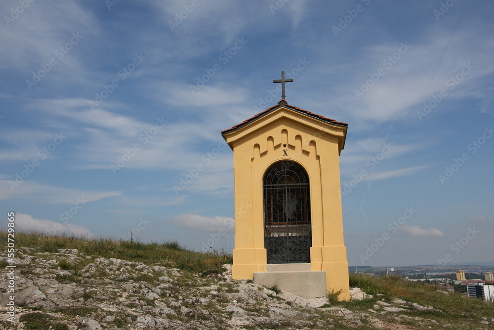 Calvary in Nitra city with Zobor hill, Slovak republic. religious place. cultural heritage.