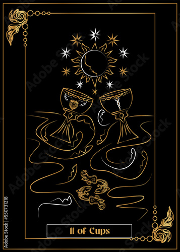 the illustration - card for tarot - II of Cups.