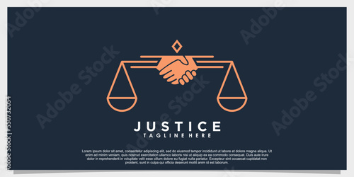 law of justice logo design with creative concept