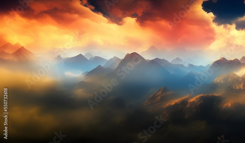 sunset over the mountains