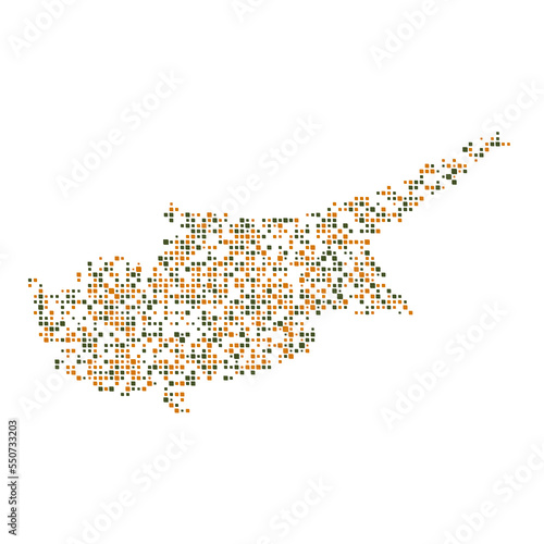 Cyprus Silhouette Pixelated pattern illustration