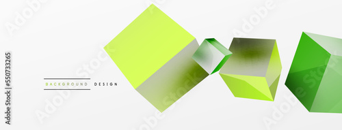 3d cubes vector abstract background. Composition of 3d square shaped basic geometric elements. Trendy techno business template for wallpaper, banner, background or landing