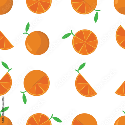 Vector orange pattern. Slice of orange patern. Seamless background. Citrus fruit image. Juicy background . Citrus seamless pattern with oranges. Fruity texture with oranges on orange background. 