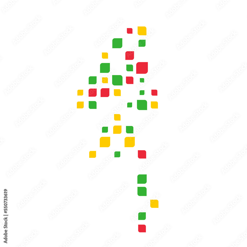 Myanmar Silhouette Pixelated pattern illustration