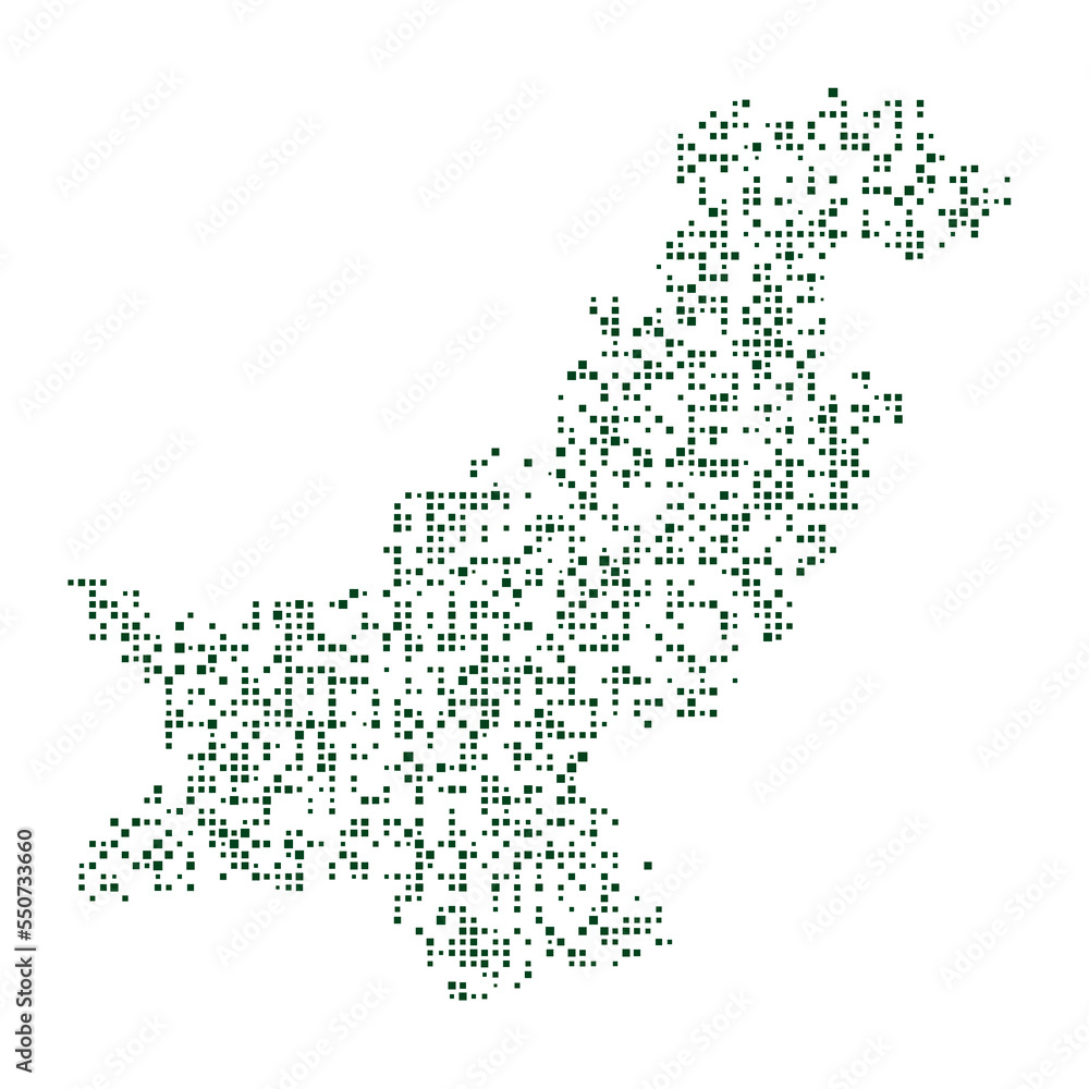 Pakistan Silhouette Pixelated pattern illustration