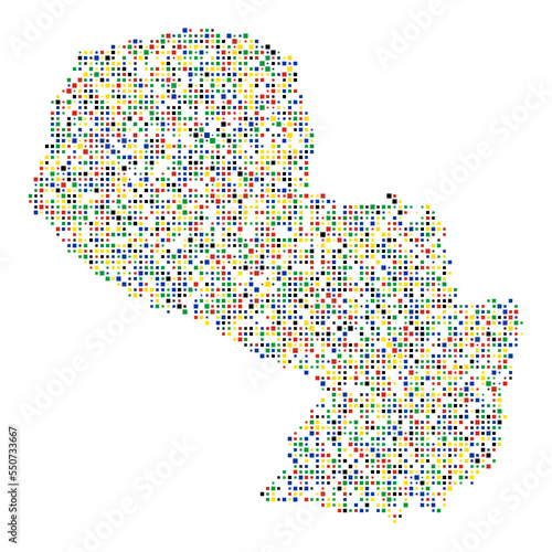 Paraguay Silhouette Pixelated pattern illustration