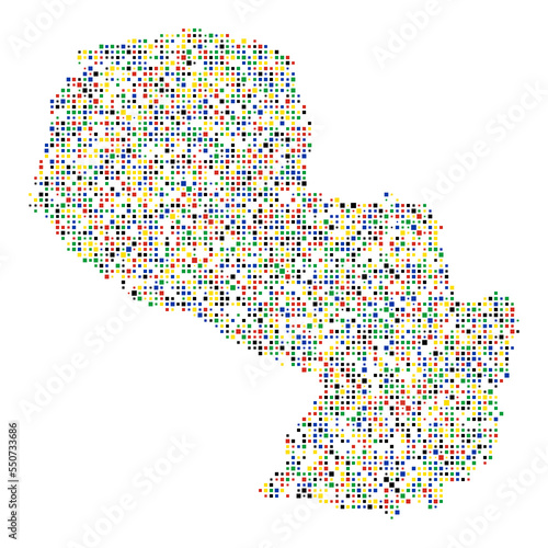 Paraguay Silhouette Pixelated pattern illustration