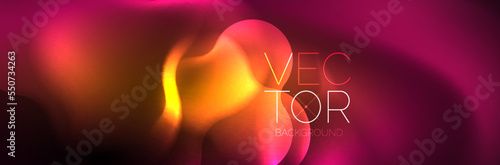 Magic neon glowing lights abstract background wallpaper design, vector illustration