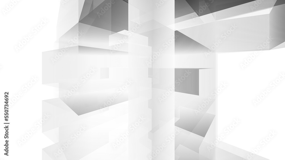 Abstract black and white architectural rendering 3d illustration Abstract black and white architectural rendering 3d illustration