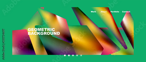 Abstract geometric landing page. Creative background for wallpaper, banner, background or web