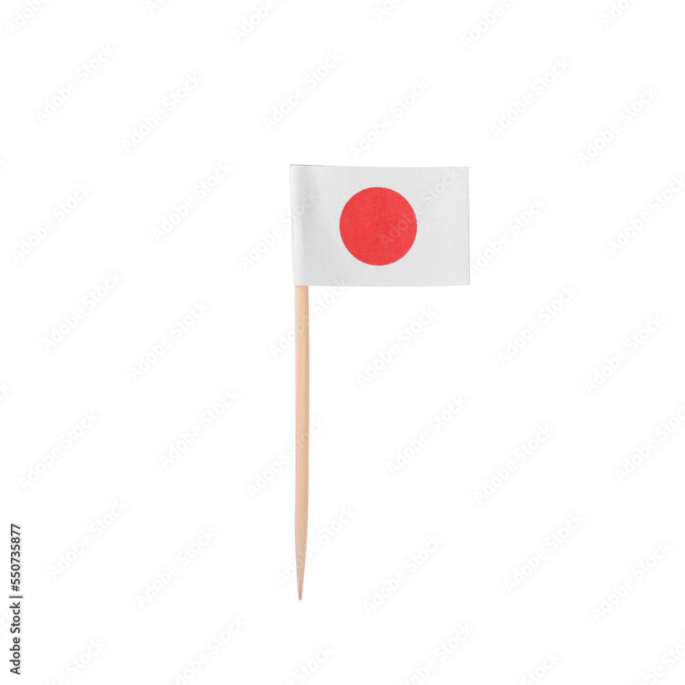 Small paper flag of Japan isolated on white Small paper flag of Japan isolated on white