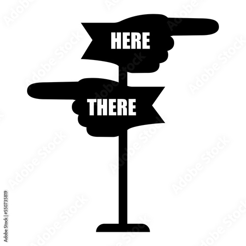 here there black hand pointers. Vector illustration.