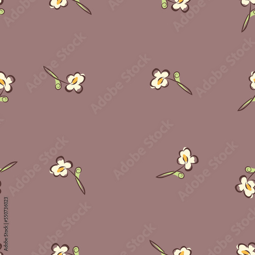 Elegant seamless pattern with tulip flowers, design elements. Floral pattern for invitations, cards, print, gift wrap, manufacturing, textile, fabric, wallpapers. Continuous line art style