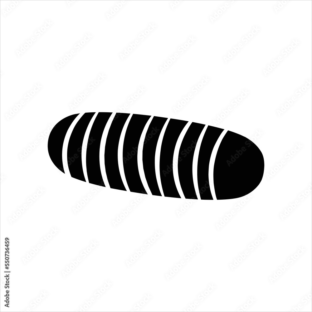 Illustration black and white of cartoon larva Illustration black and white of cartoon larva