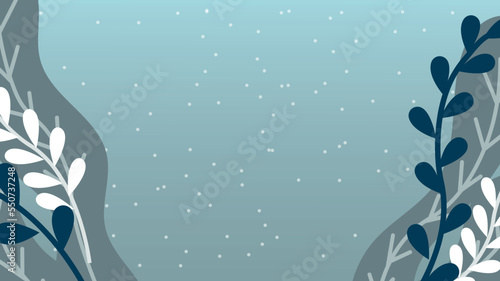 Fairytale fantasy background with flowers, mysterious forest