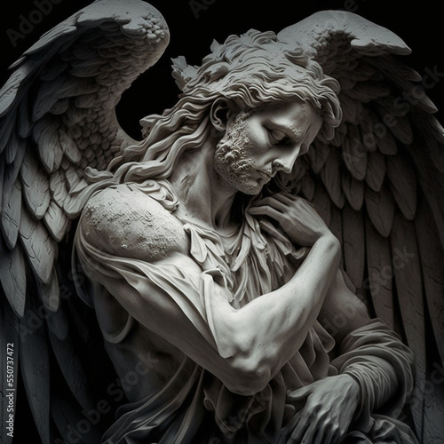 Male angel with wings photo