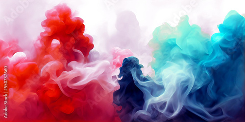  Paint movement in water. Freeze motion colored powder explodes.